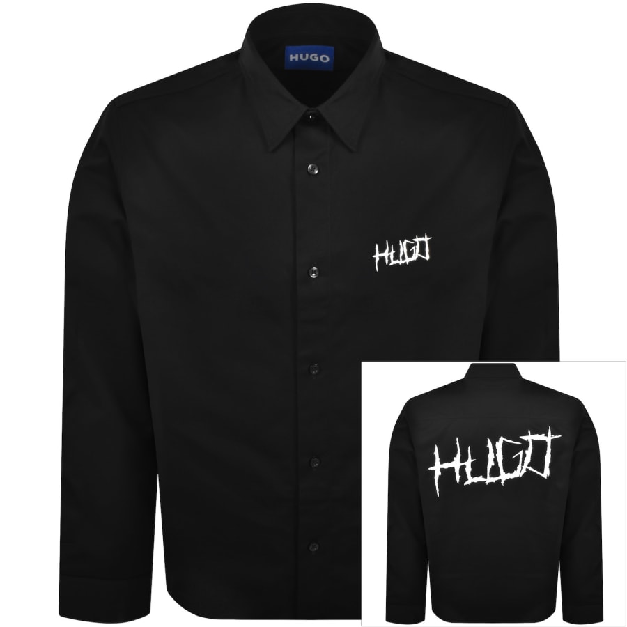 Image number 1 for HUGO Blue Ebolt Overshirt Black