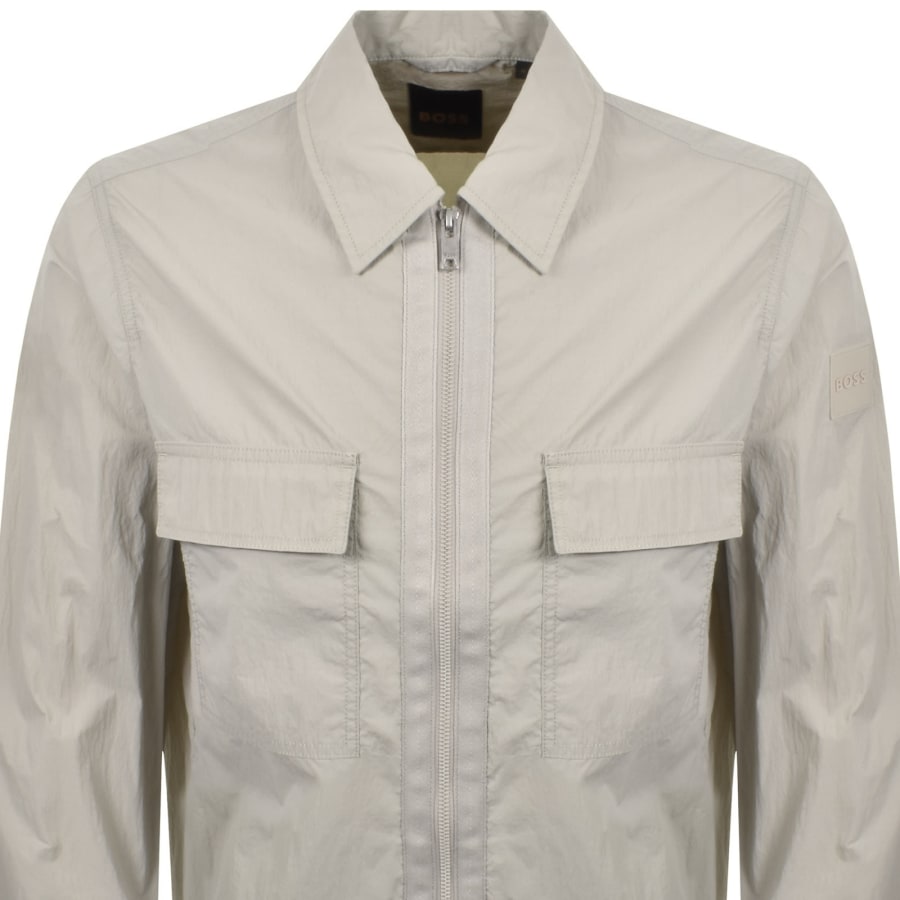 Image number 3 for BOSS Lotape Nylon Overshirt Open Grey