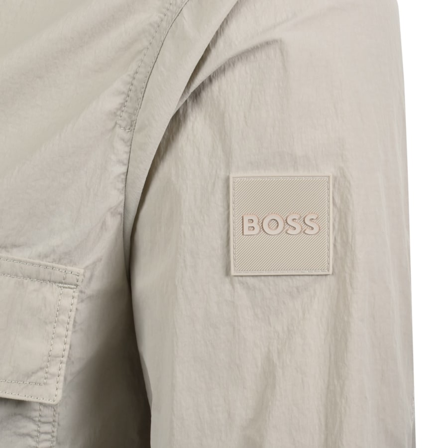 Image number 4 for BOSS Lotape Nylon Overshirt Open Grey