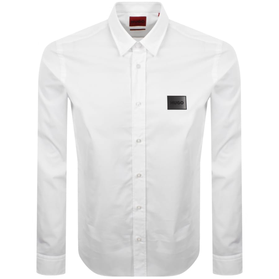 Image number 1 for HUGO Long Sleeved Emero Shirt White