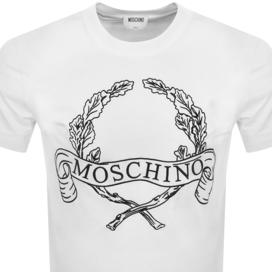 Image number 2 for Moschino Laurel Crown Logo T Shirt White