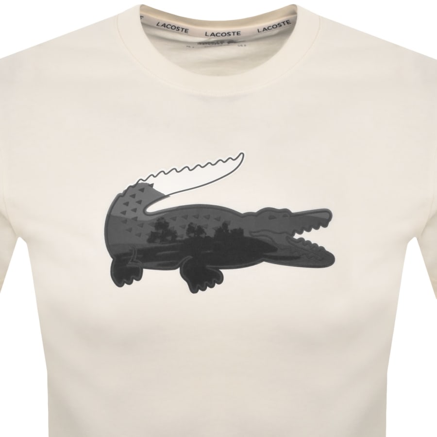 Image number 2 for Lacoste Large Logo T Shirt Cream