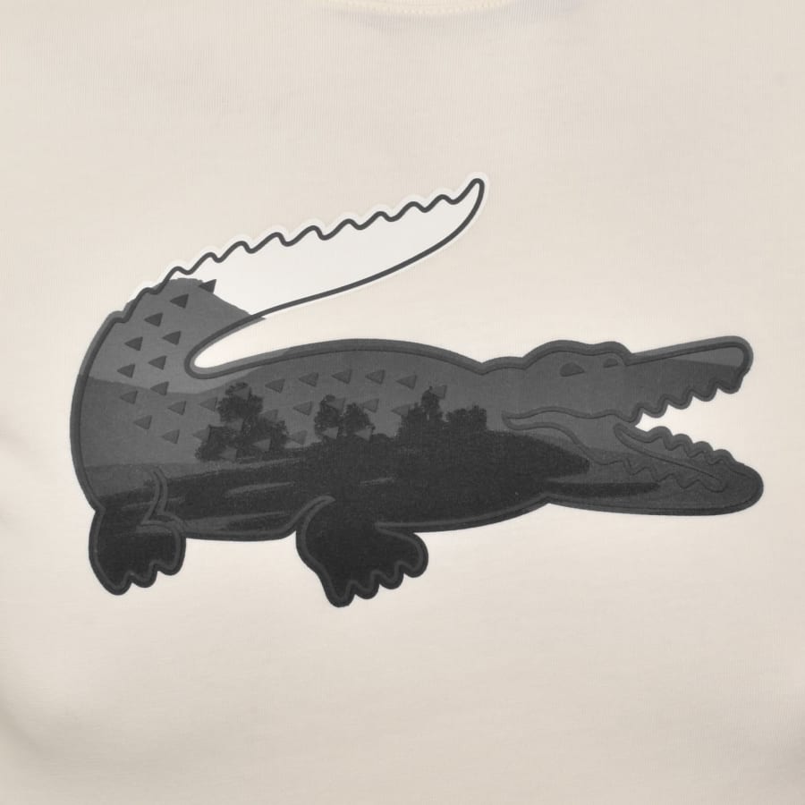 Image number 3 for Lacoste Large Logo T Shirt Cream