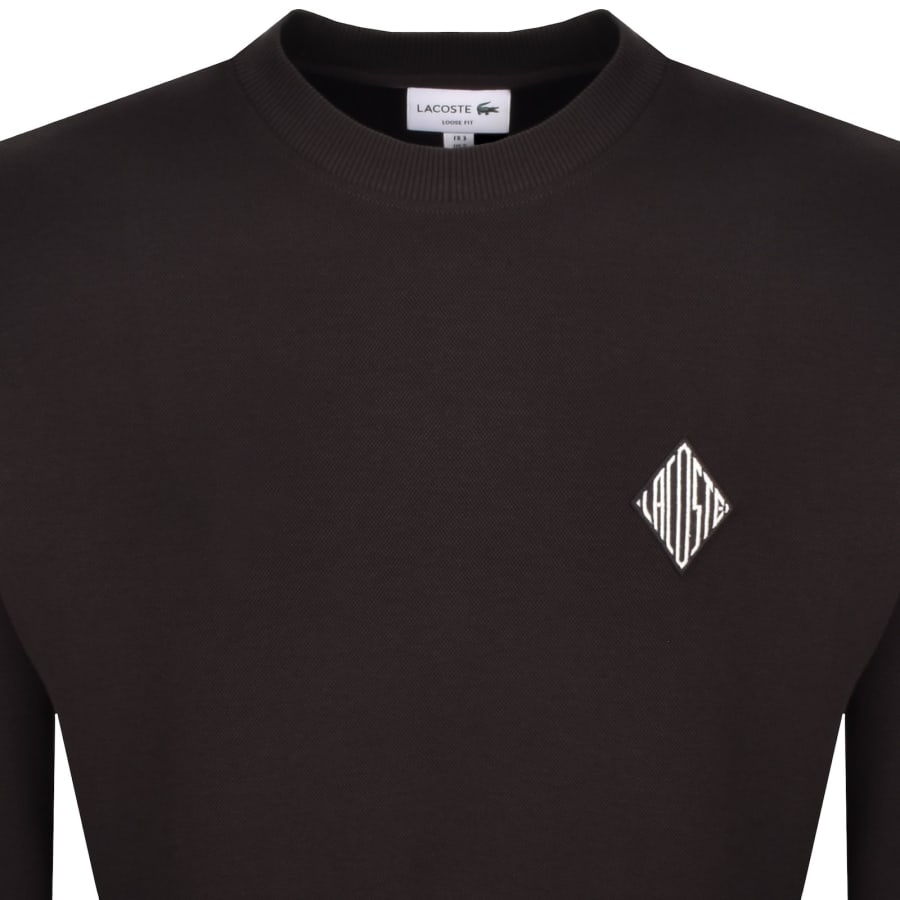 Image number 2 for Lacoste Pique Badge Sweatshirt Brown
