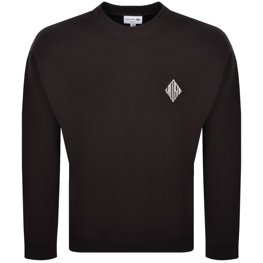 Image number 1 for Lacoste Pique Badge Sweatshirt Brown