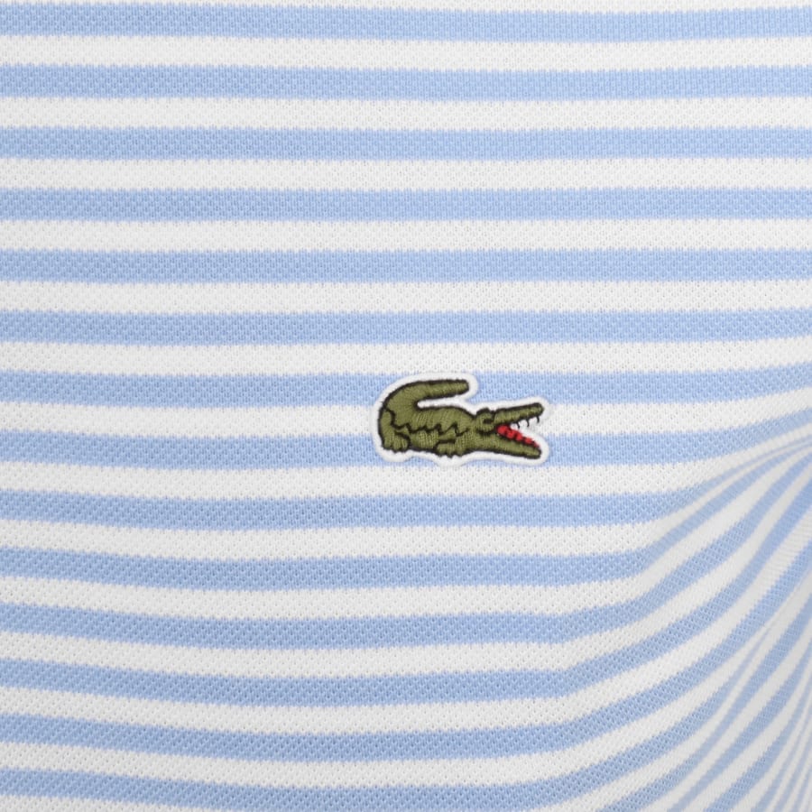 Image number 3 for Lacoste Short Sleeved Stripe Polo T Shirt White