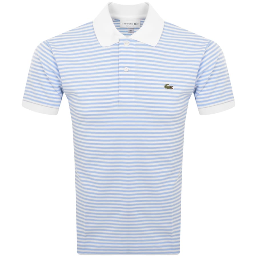 Image number 1 for Lacoste Short Sleeved Stripe Polo T Shirt White