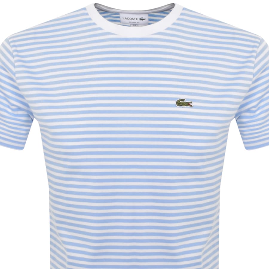 Image number 2 for Lacoste Stripe T Shirt Blue