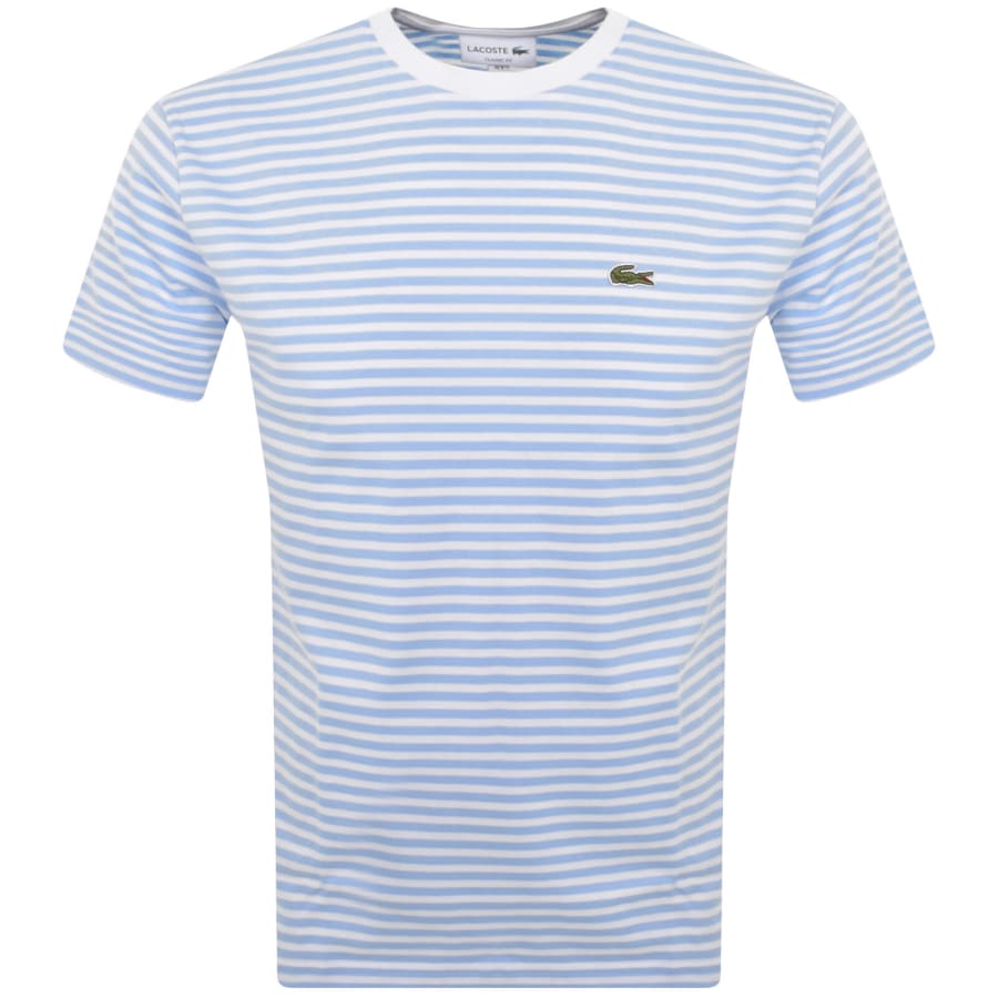 Image number 1 for Lacoste Stripe T Shirt Blue