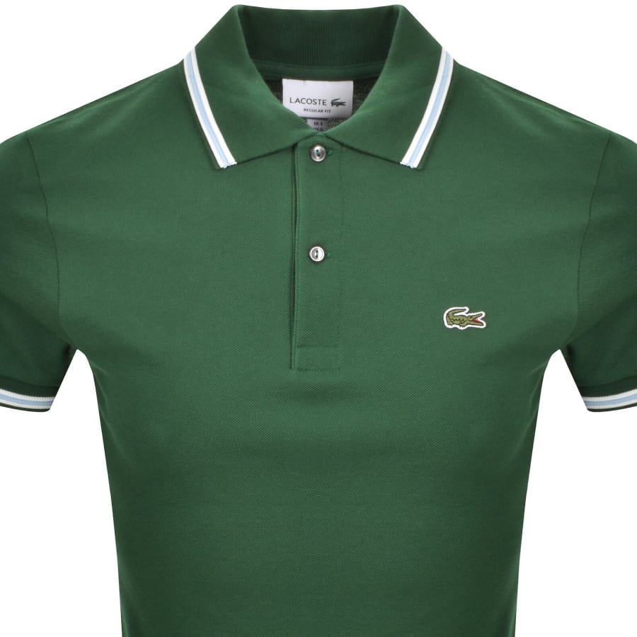 Image number 2 for Lacoste Tipped Polo T Shirt Green