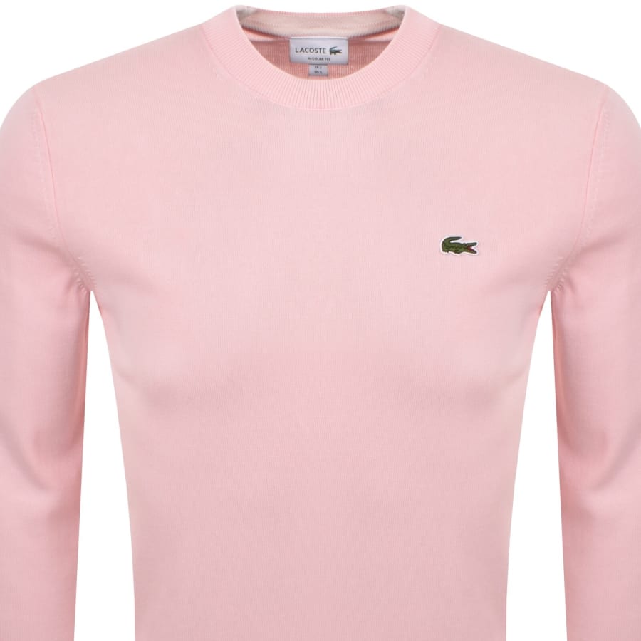 Image number 2 for Lacoste Crew Neck Knit Jumper Pink