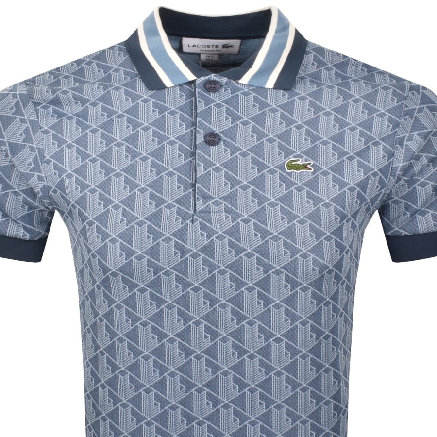 Image number 2 for Lacoste Logo Polo T Shirt Blue