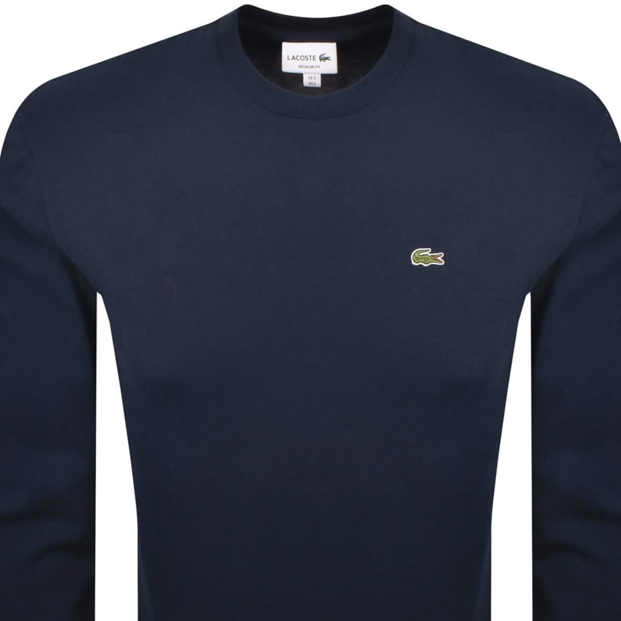 Image number 2 for Lacoste Long Sleeved T Shirt Navy