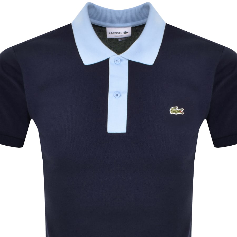 Image number 2 for Lacoste Contrast Collar Polo T Shirt Navy