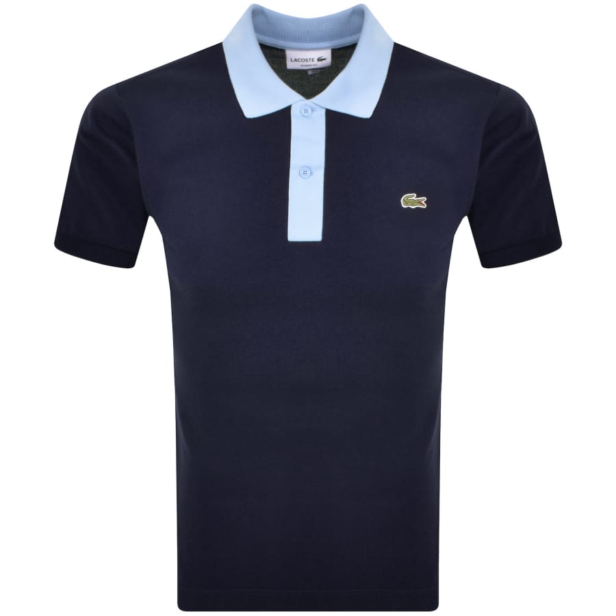 Image number 1 for Lacoste Contrast Collar Polo T Shirt Navy