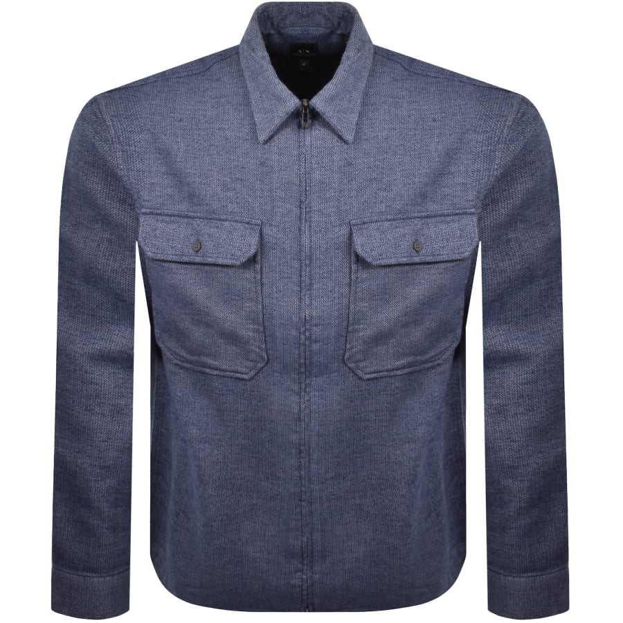 Image number 1 for Armani Exchange Short Sleeve Shirt Blue