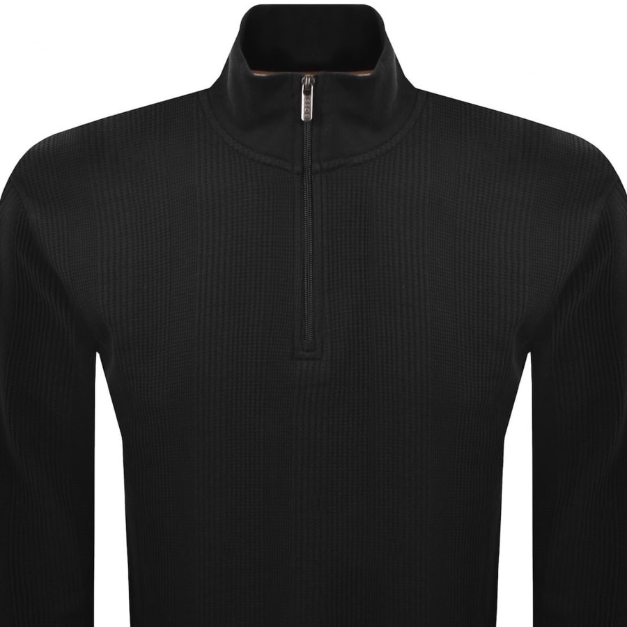 Image number 2 for BOSS Structure Quarter Zip Sweatshirt Black