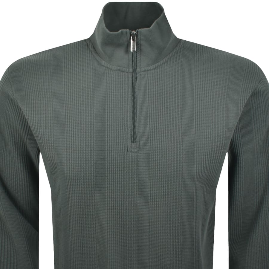 Image number 2 for BOSS Structure Quarter Zip Sweatshirt Green