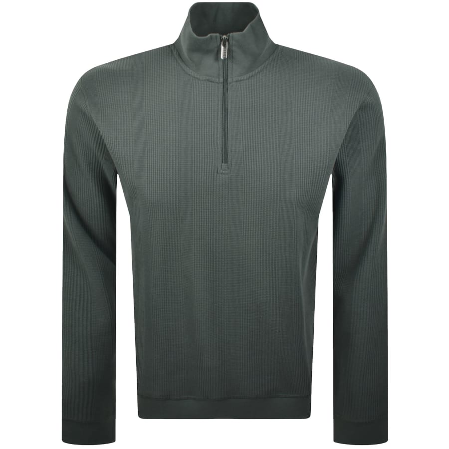 Image number 1 for BOSS Structure Quarter Zip Sweatshirt Green