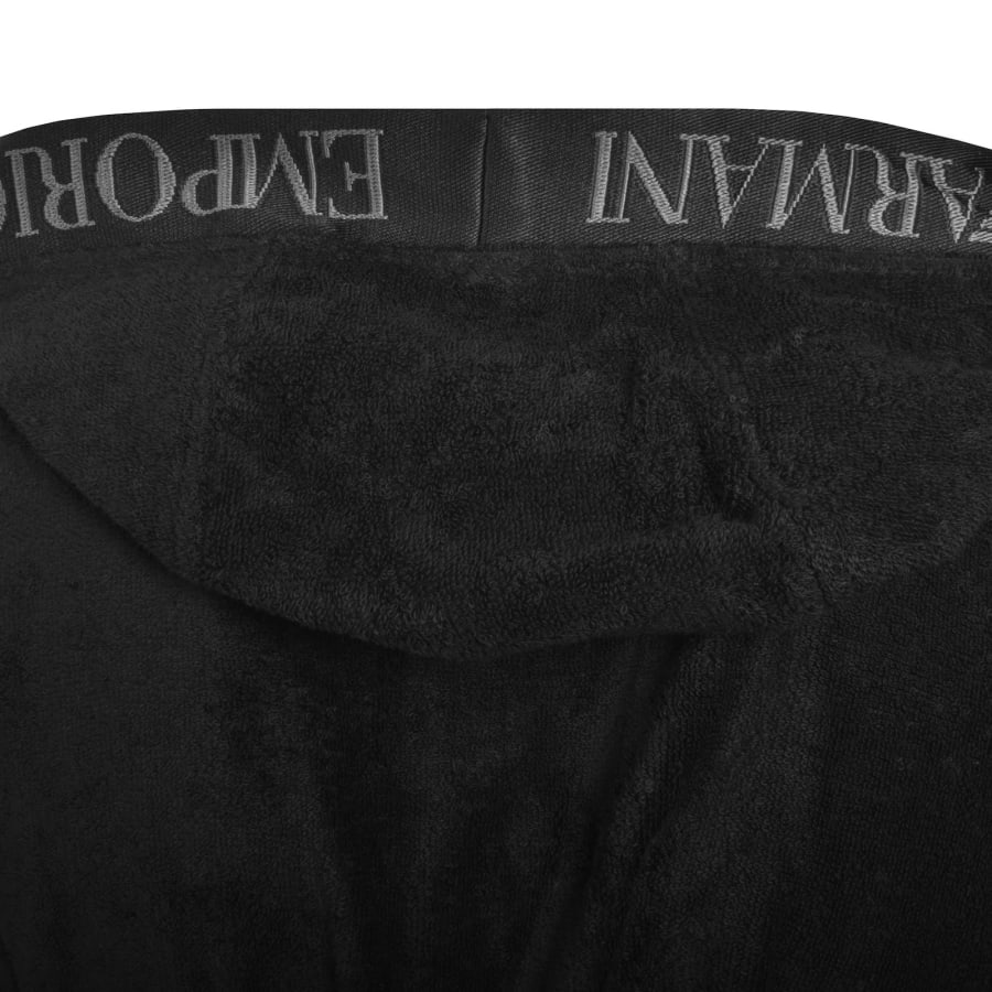 Image number 3 for Emporio Armani Hooded Dressing Gown Black