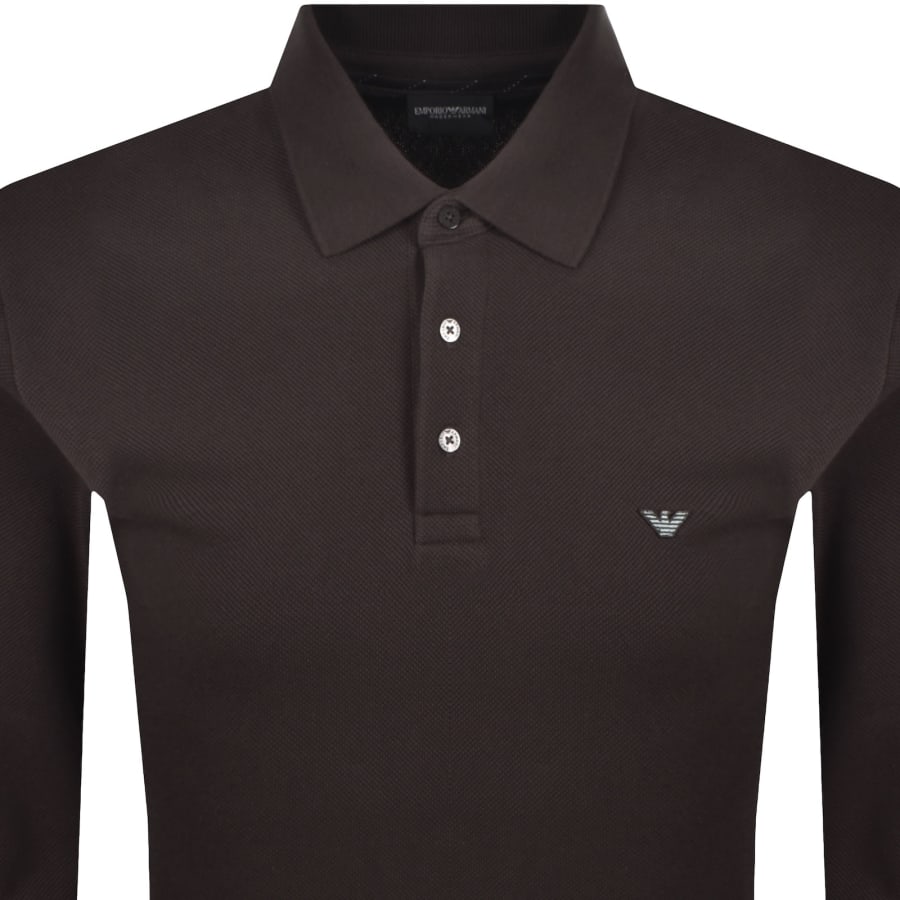 Image number 2 for Emporio Armani Loungewear Polo T Shirt Brown