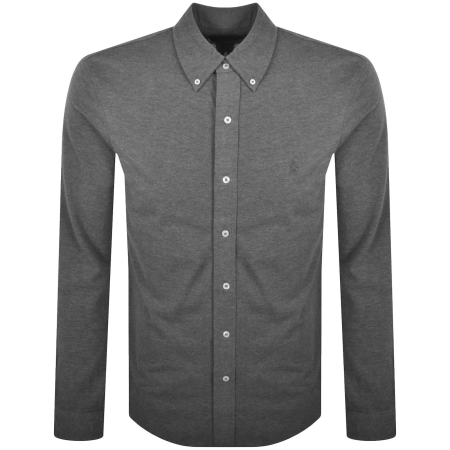 Image number 1 for Ralph Lauren Featherweight Mesh Shirt Grey