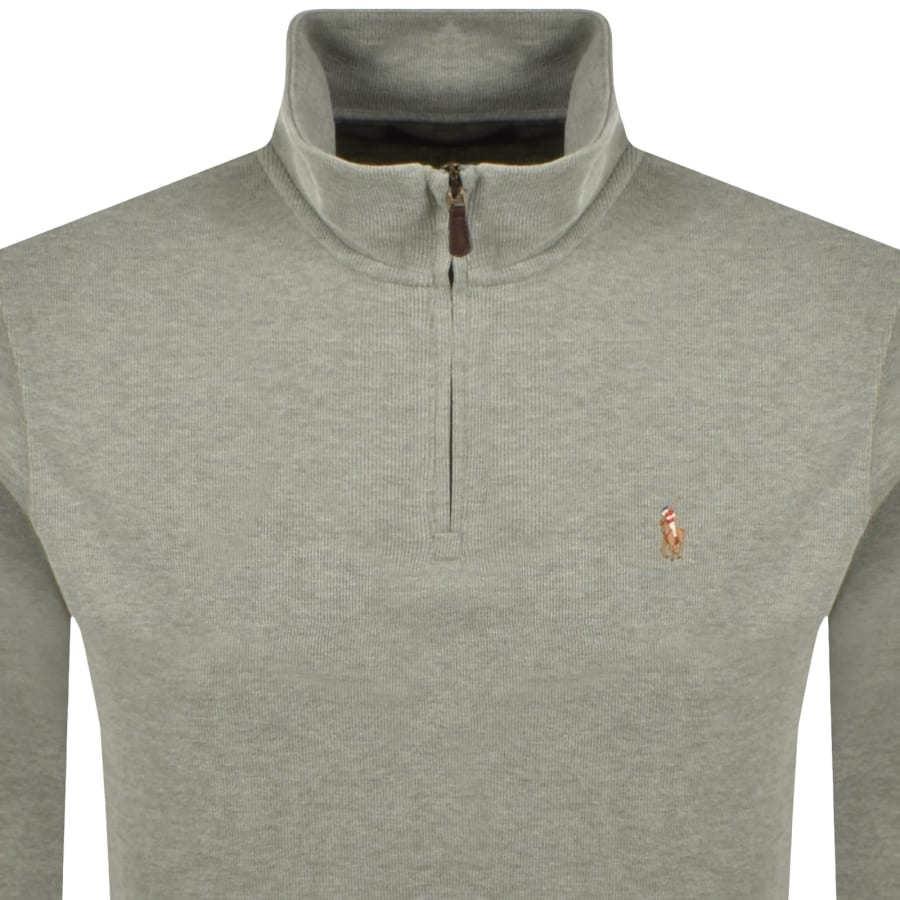 Image number 2 for Ralph Lauren Quarter Zip Knit Jumper Green