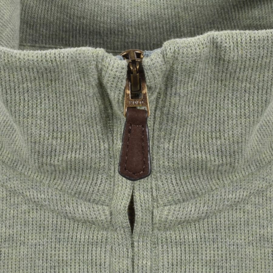 Image number 4 for Ralph Lauren Quarter Zip Knit Jumper Green