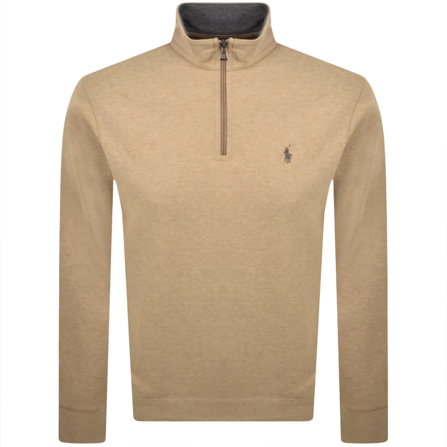 Image number 1 for Ralph Lauren Half Zip Sweatshirt Brown