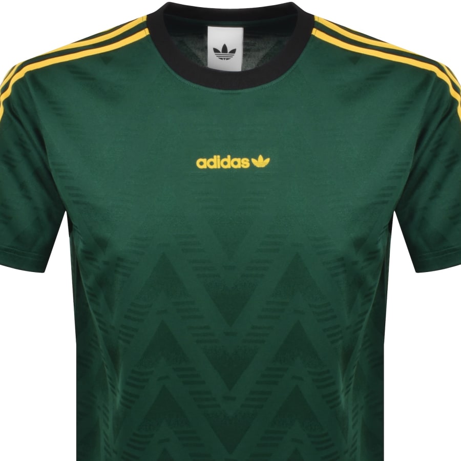 Image number 2 for adidas Originals Jacquard Jersey T Shirt Green