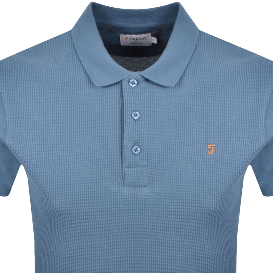 Image number 2 for Farah Forster Short Sleeved Polo T Shirt Blue