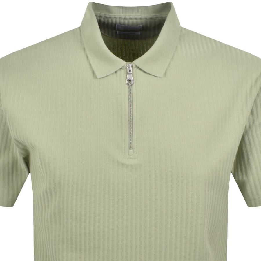 Image number 2 for Farah Dobson Zip Polo T Shirt Green