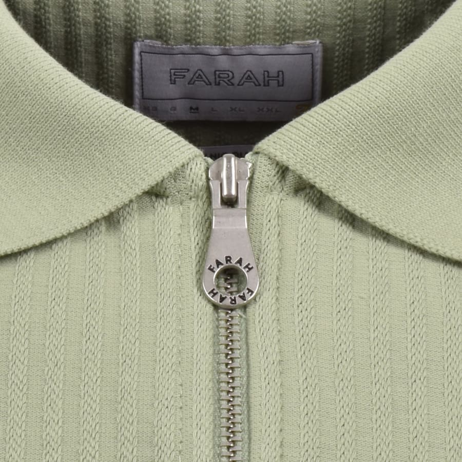 Image number 4 for Farah Dobson Zip Polo T Shirt Green