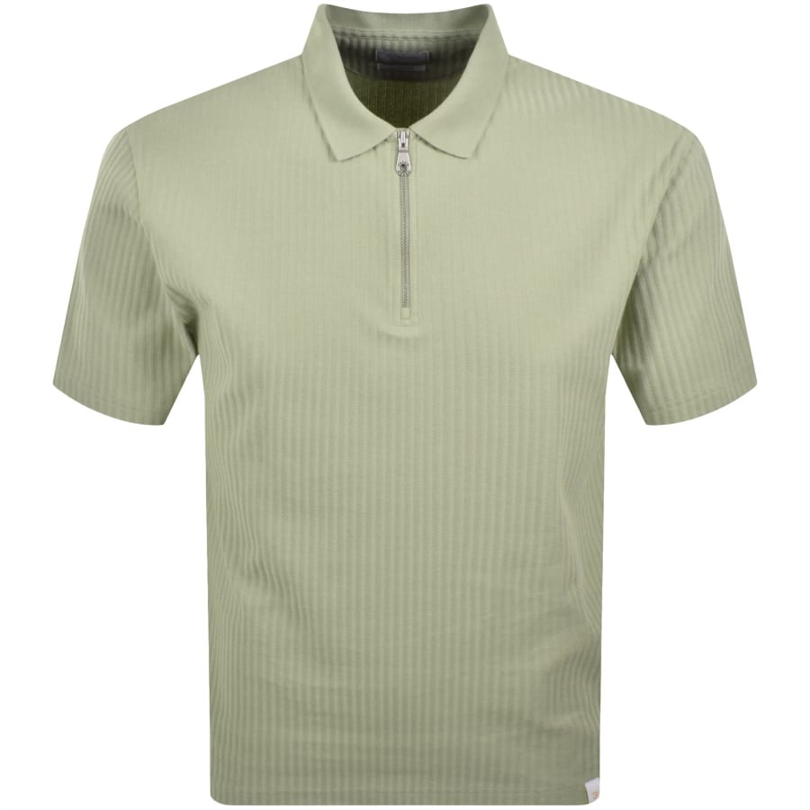 Image number 1 for Farah Dobson Zip Polo T Shirt Green