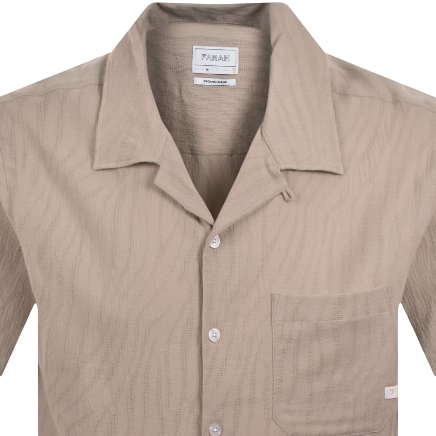 Image number 2 for Farah Riley Short Sleeve Shirt Brown
