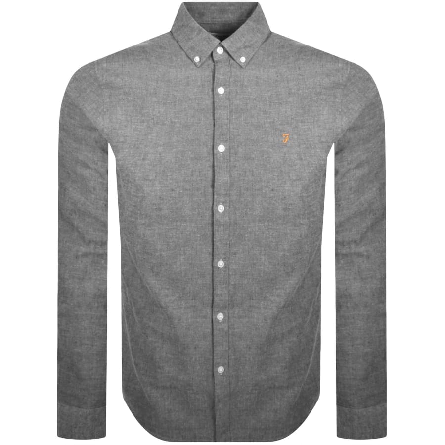 Image number 1 for Farah Steen Long Sleeve Shirt Grey