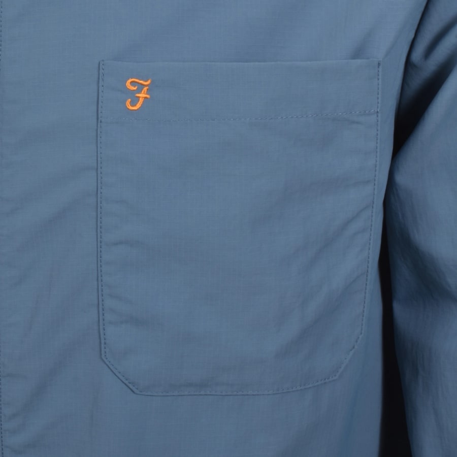 Image number 3 for Farah Fintoni Zip Overshirt Blue