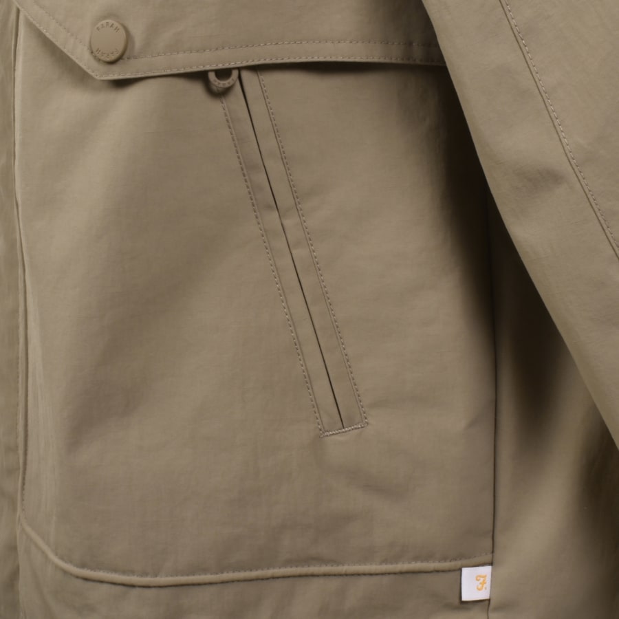 Image number 3 for Farah Shenley Hooded Jacket Brown