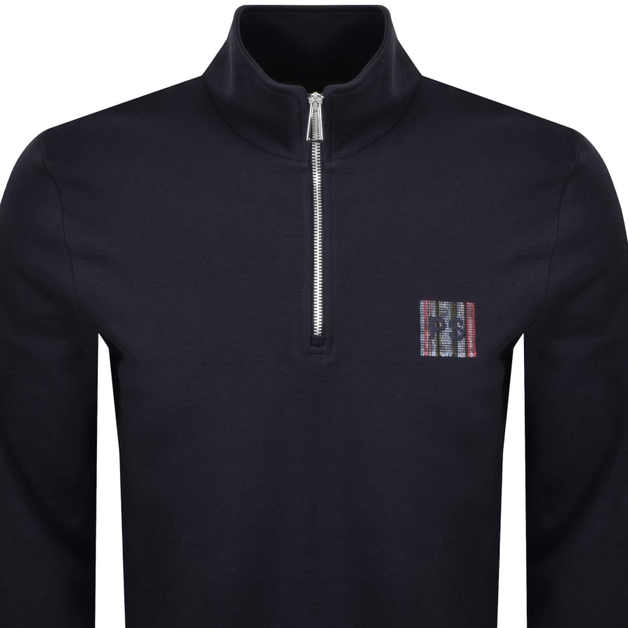 Image number 2 for Paul Smith Half Zip Sweatshirt Navy