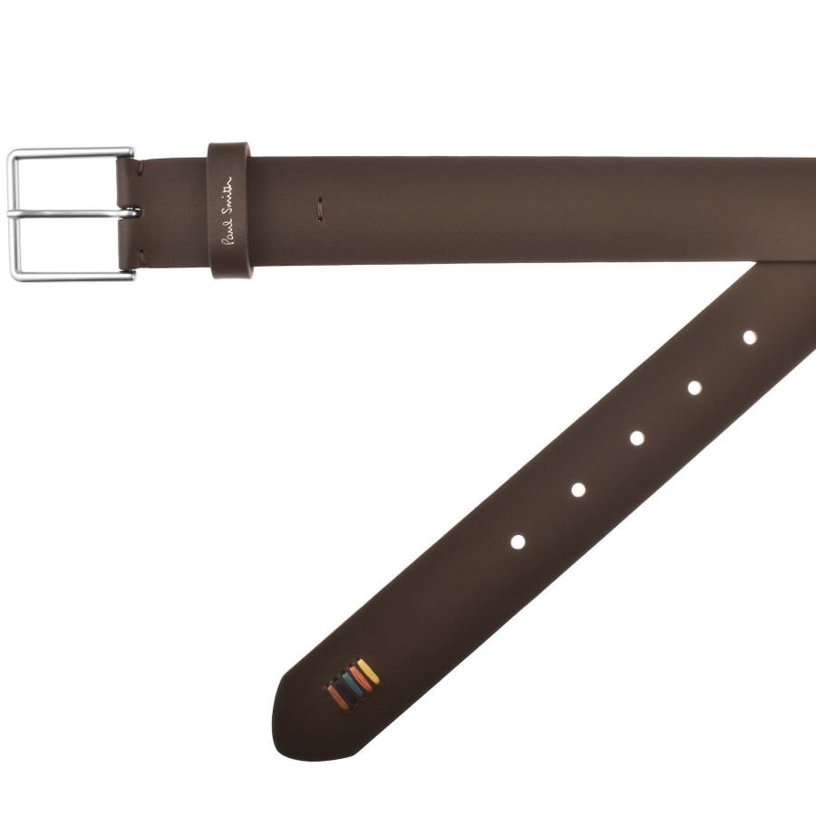 Image number 2 for Paul Smith Stitch Leather Belt Brown