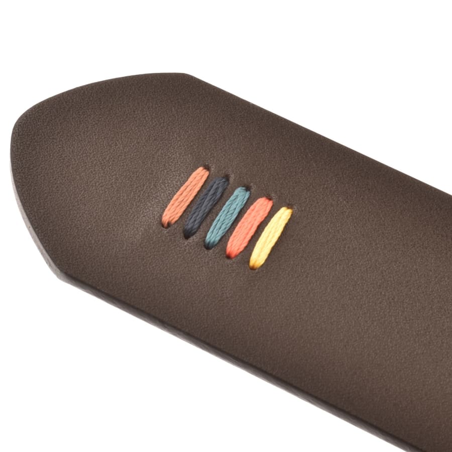 Image number 4 for Paul Smith Stitch Leather Belt Brown