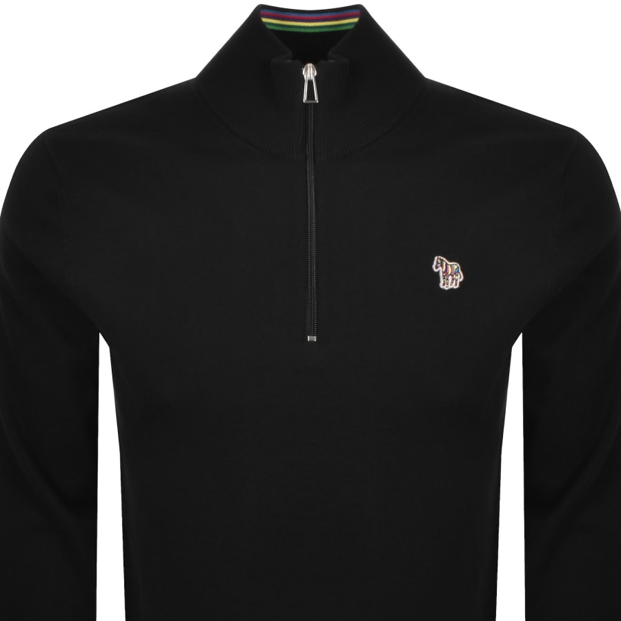 Image number 2 for Paul Smith Half Zip Knit Jumper Black