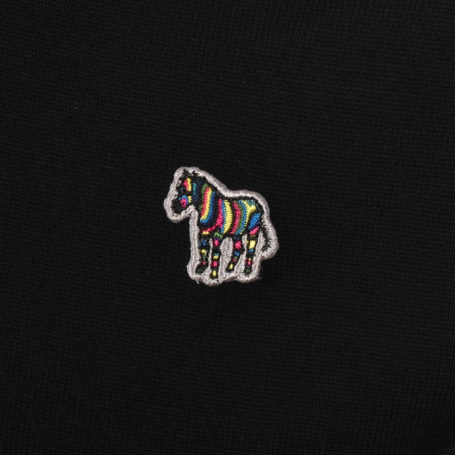 Image number 3 for Paul Smith Half Zip Knit Jumper Black