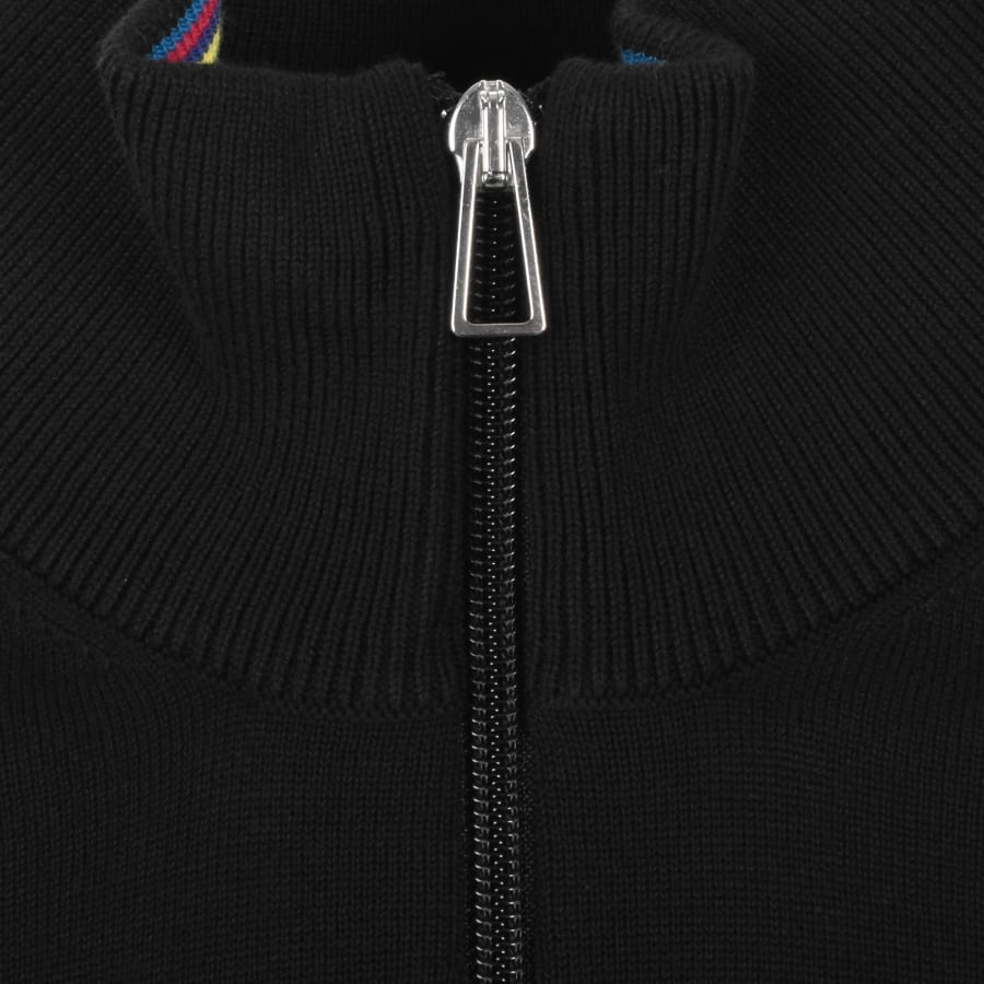 Image number 4 for Paul Smith Half Zip Knit Jumper Black