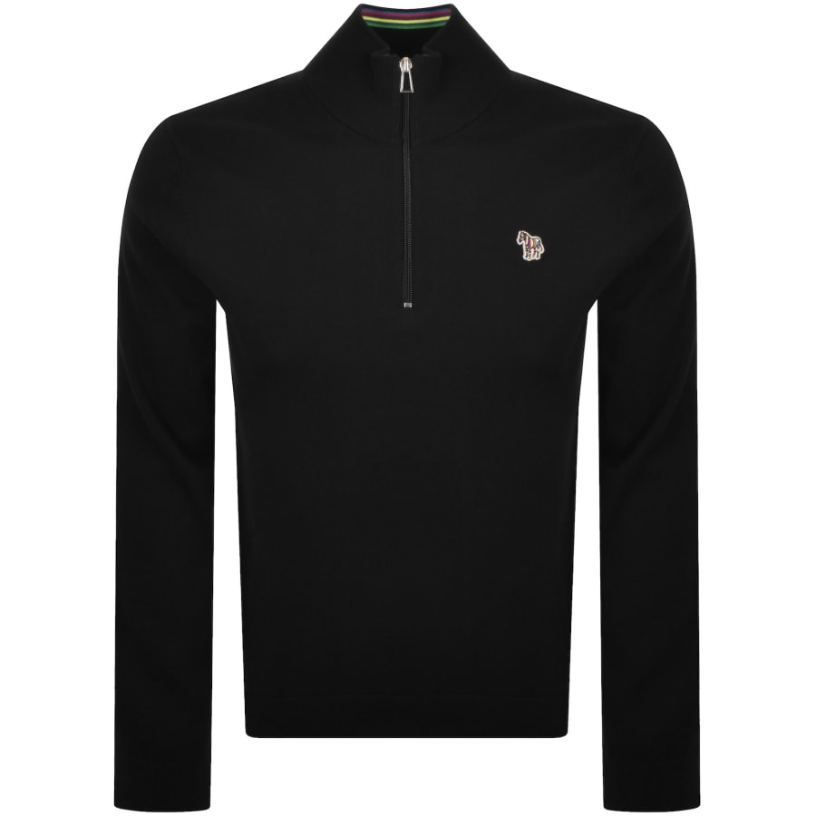 Image number 1 for Paul Smith Half Zip Knit Jumper Black