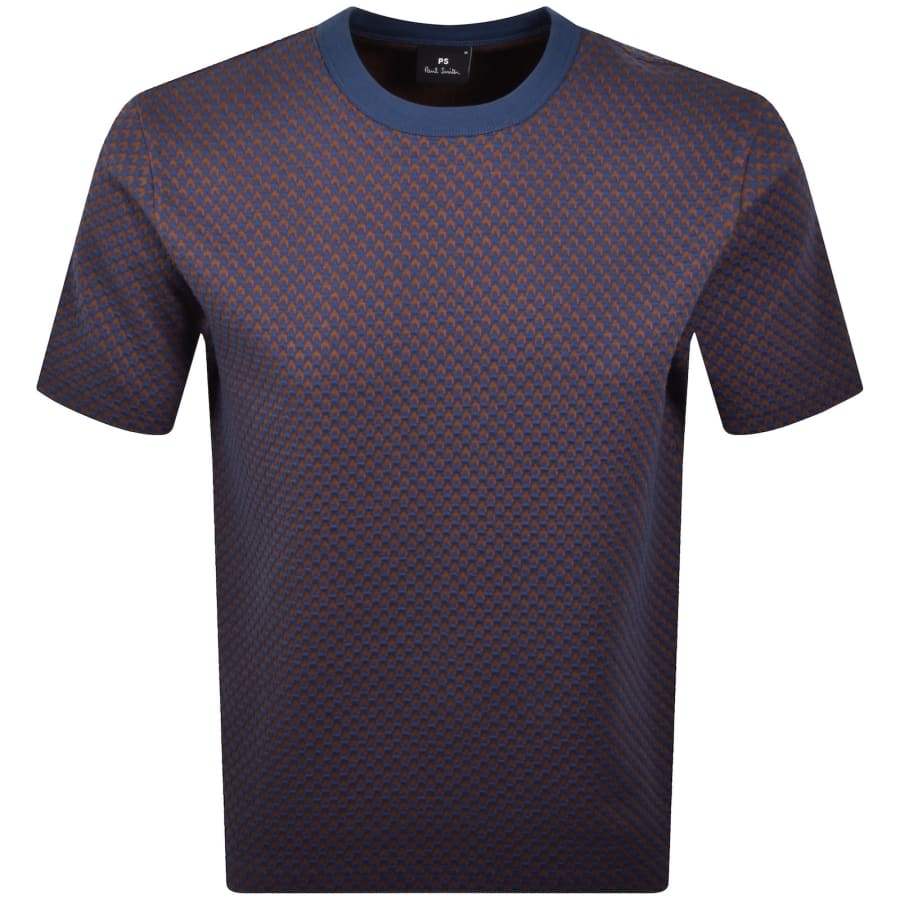 Image number 1 for Paul Smith Patterned T Shirt Blue