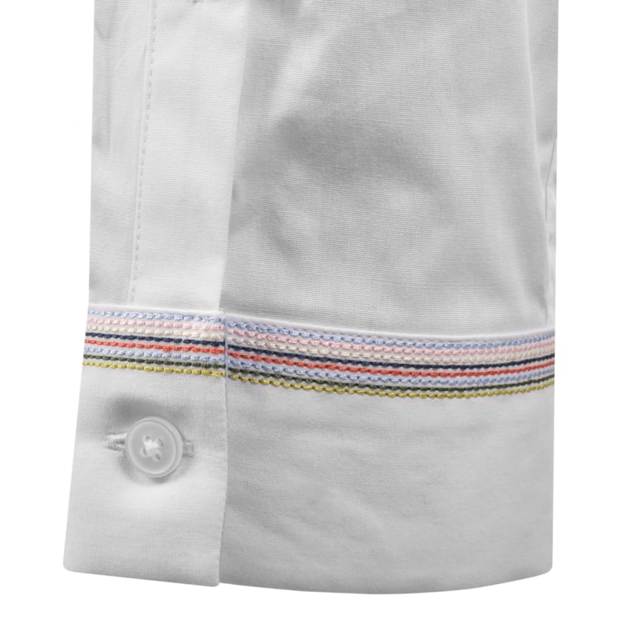 Image number 4 for Paul Smith Embroidered Cuff Shirt White