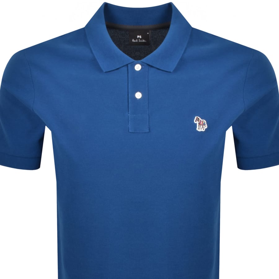 Image number 2 for Paul Smith Zebra Polo T Shirt Blue