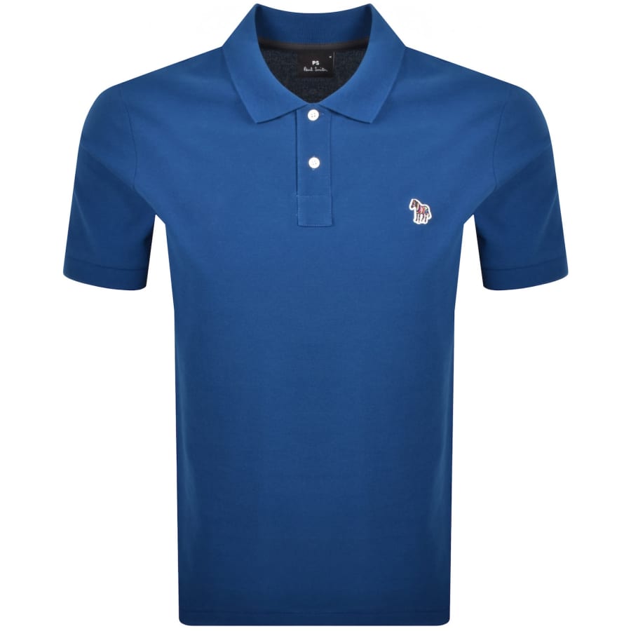 Image number 1 for Paul Smith Zebra Polo T Shirt Blue