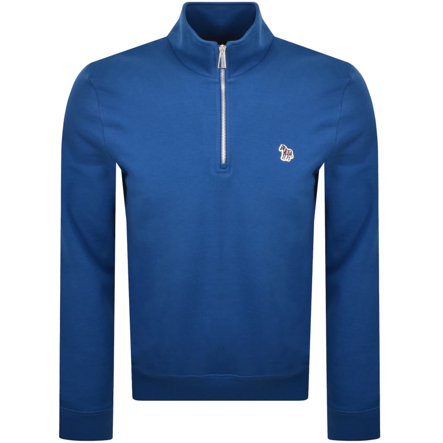 Image number 1 for Paul Smith Half Zip Zebra Sweatshirt Blue